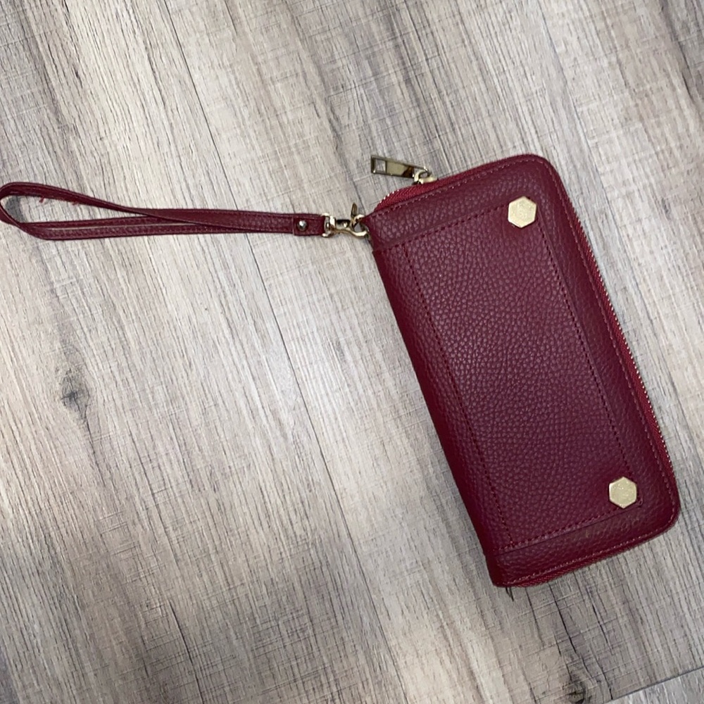 Maroon Wristlet Clutch